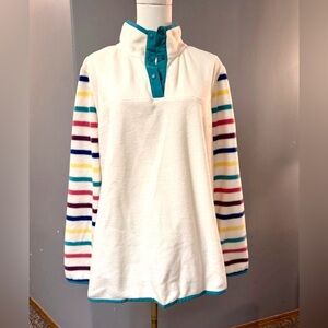 LIV Outdoor Fleece Pullover | Striped Sleeves | XL